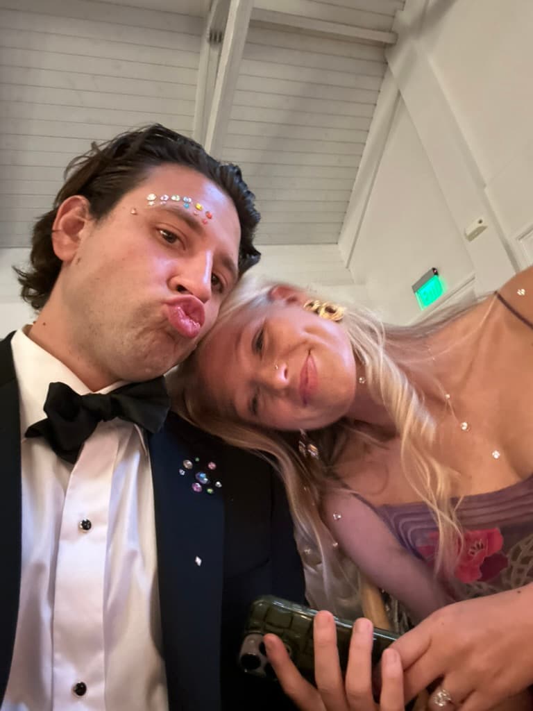 Andrew and Kayla dressed up